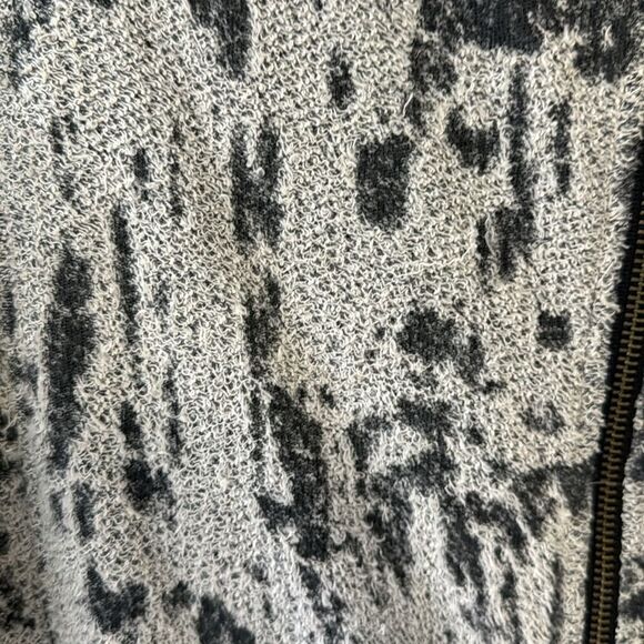 CHASER Teardrop gray white textured zip sweater moto jacket large - Picture 5 of 9